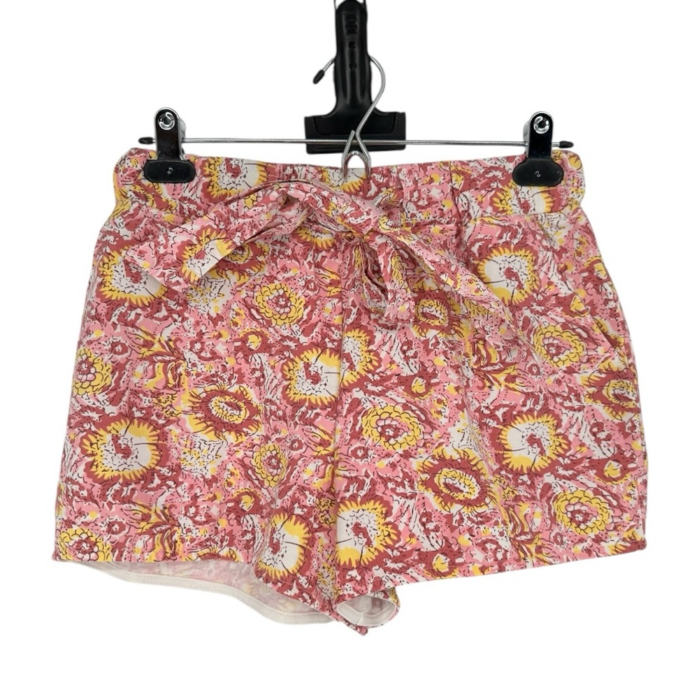 Sundays Ozeta Floral Print Shorts size XS Tie Waist NWT Pink Yellow